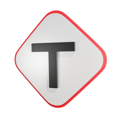 T Intersection  3D Icon