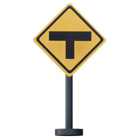 T Intersection Sign  3D Icon