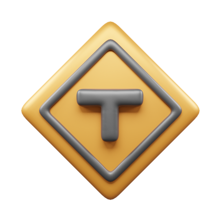 T字路  3D Icon