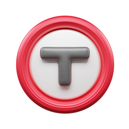 T字路  3D Icon