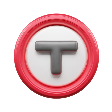 T字路  3D Icon