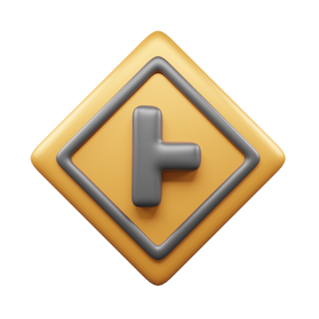 T字路右  3D Icon