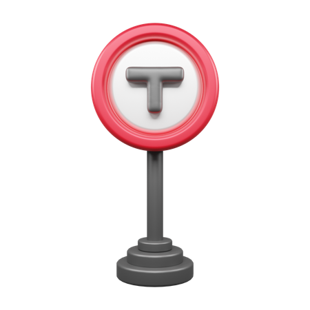 T字路道路  3D Icon