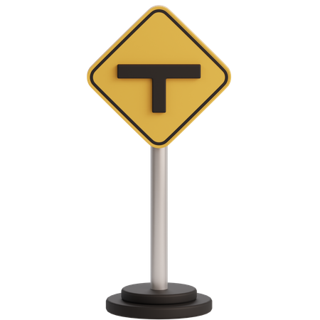 T Junction Sign  3D Icon