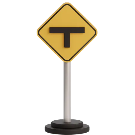 T Junction Sign  3D Icon