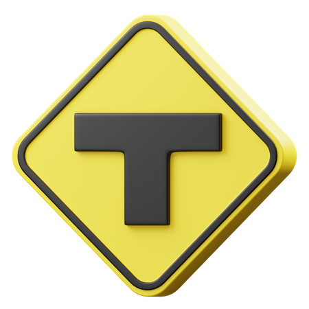 T Junction Sign  3D Icon