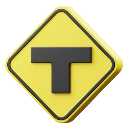 T Junction Sign  3D Icon