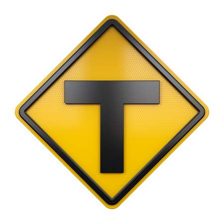 T Junction Sign  3D Icon