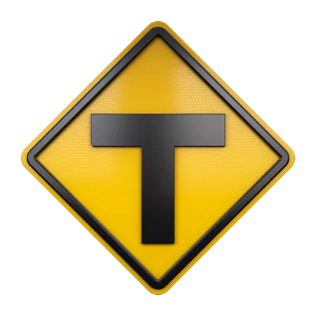 T Junction Sign  3D Icon