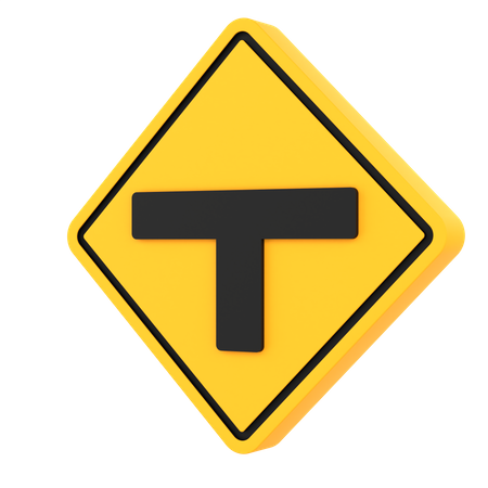 T Junction Sign  3D Icon