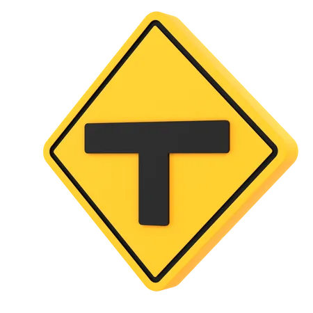 T Junction Sign 3 D Illustration 3D Icon