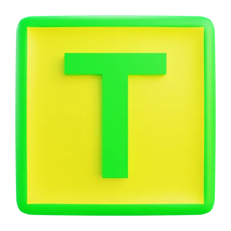 Letra t  3D Icon