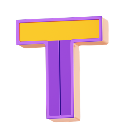 T Letter  3D Icon