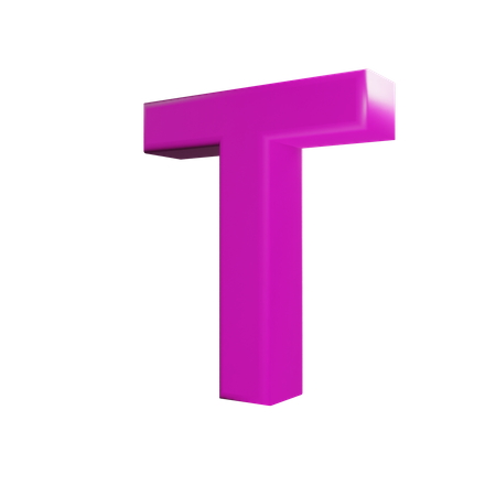 T Letter 3D Icon