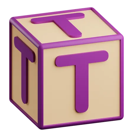 T Letter  3D Icon
