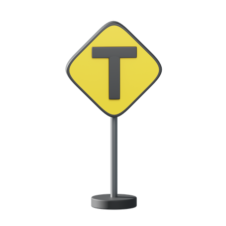 T Road Intersection  3D Illustration