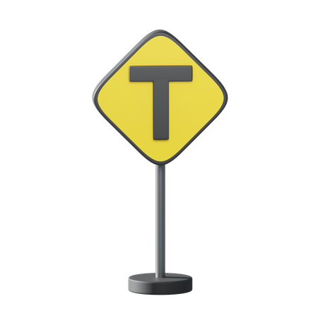 T Road Intersection 3D Illustration
