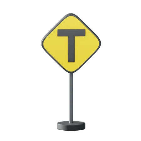 T Road Intersection 3D Illustration