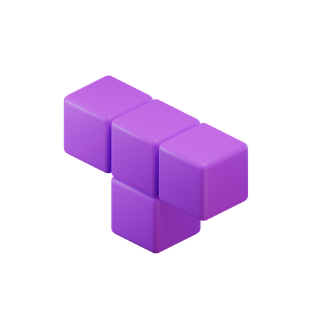 T-Shape Tetris Block  3D Icon