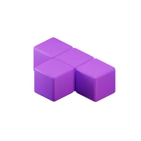 T-Shape Tetris Block  3D Icon
