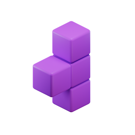 T-Shape Tetris Block  3D Icon