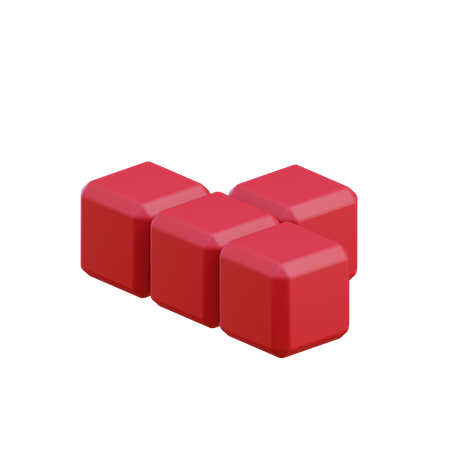 T字型テトリスブロック6  3D Icon