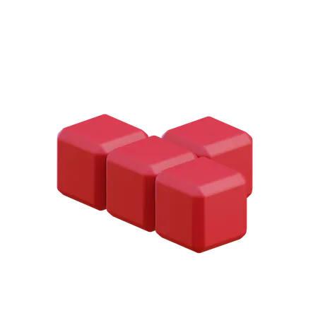 T字型テトリスブロック6  3D Icon