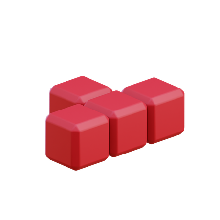 T字型テトリスブロック7  3D Icon