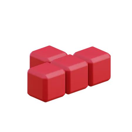 T字型テトリスブロック7  3D Icon