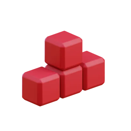 T字型テトリスブロック8  3D Icon