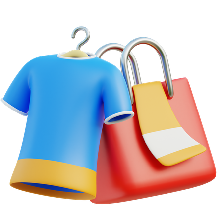 T Shirt And Bag  3D Icon