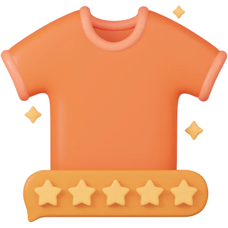 Five Star Rated Orange T Shirt Product Review Icon 3D Icon