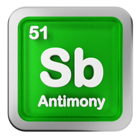 Tabela periódica de antimônio  3D Icon