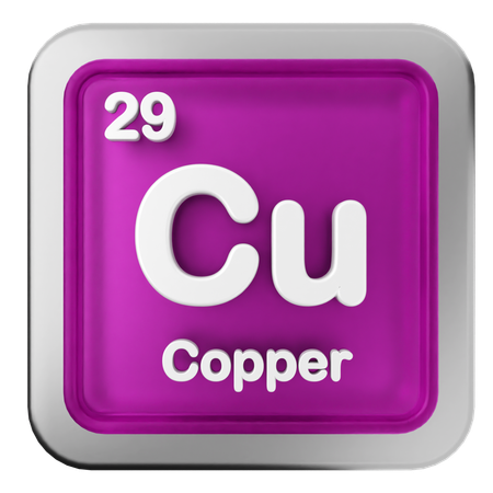 Tabela periódica de cobre  3D Icon