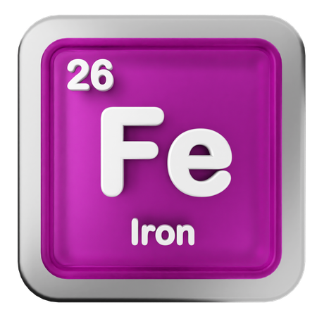 Tabela periódica de ferro  3D Icon
