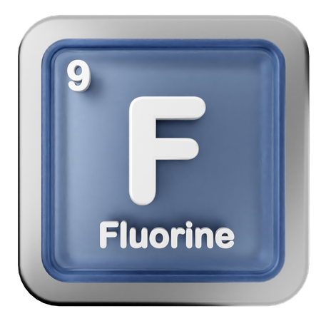 Tabela periódica de flúor  3D Icon