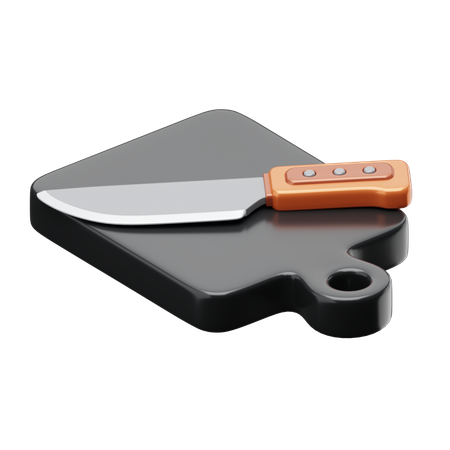 Tabla de cortar y cuchillo  3D Icon