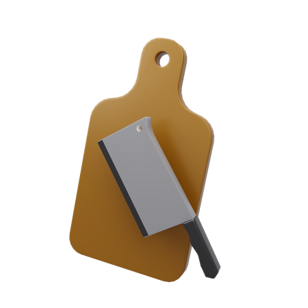 Tabla de cortar y cuchillo  3D Icon