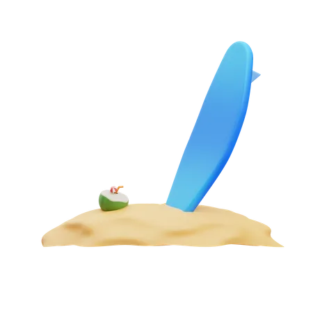 Tabla de surf  3D Illustration