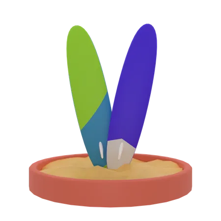 Tabla de surf  3D Icon