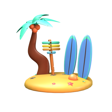 Tabla de surf  3D Icon