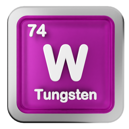 Tabla periódica del tungsteno  3D Icon