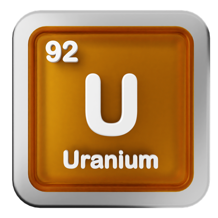 Tabla periódica del uranio  3D Icon