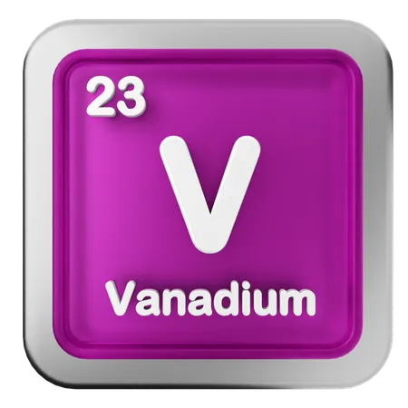 Tabla periódica del vanadio  3D Icon