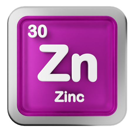 Tabla periódica del zinc  3D Icon