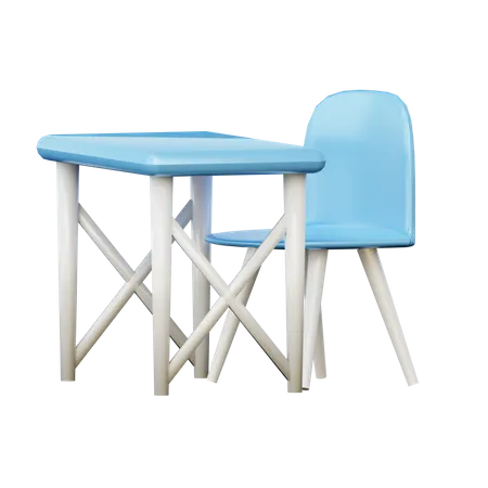 Table And Chair 3D Illustration