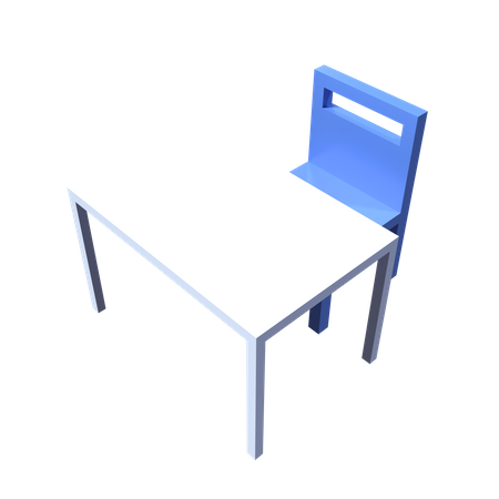 Table And Chair 3D Icon