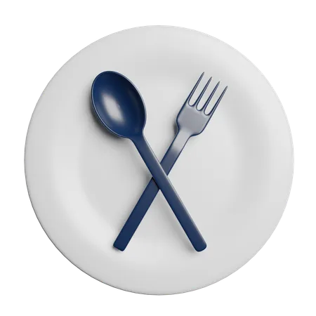 테이블 칼 붙이  3D Icon