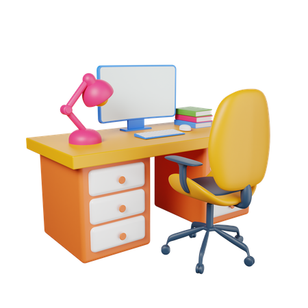 Table de bureau  3D Illustration