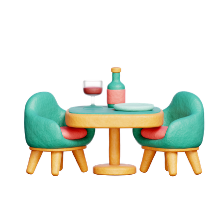 Table de restaurant  3D Icon